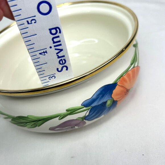 Villeroy & Boch Petite Fleur Enamel Saucepan With Lid 8" Floral Design Germany - Picture 9 of 13